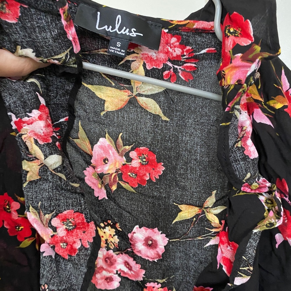Lulu's Floral Print Ruffled Midi Dress - Picture 2 of 7